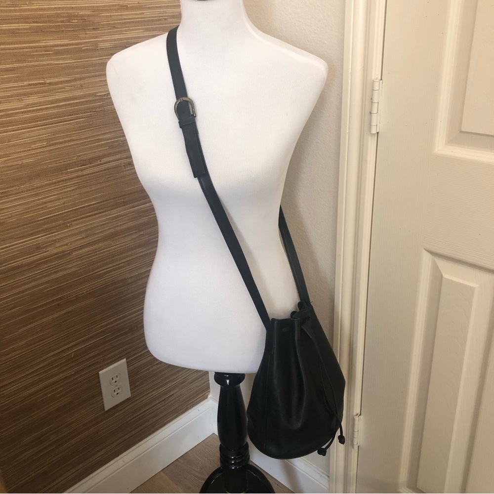Unisa Leather Drawstring Bucket Bag
